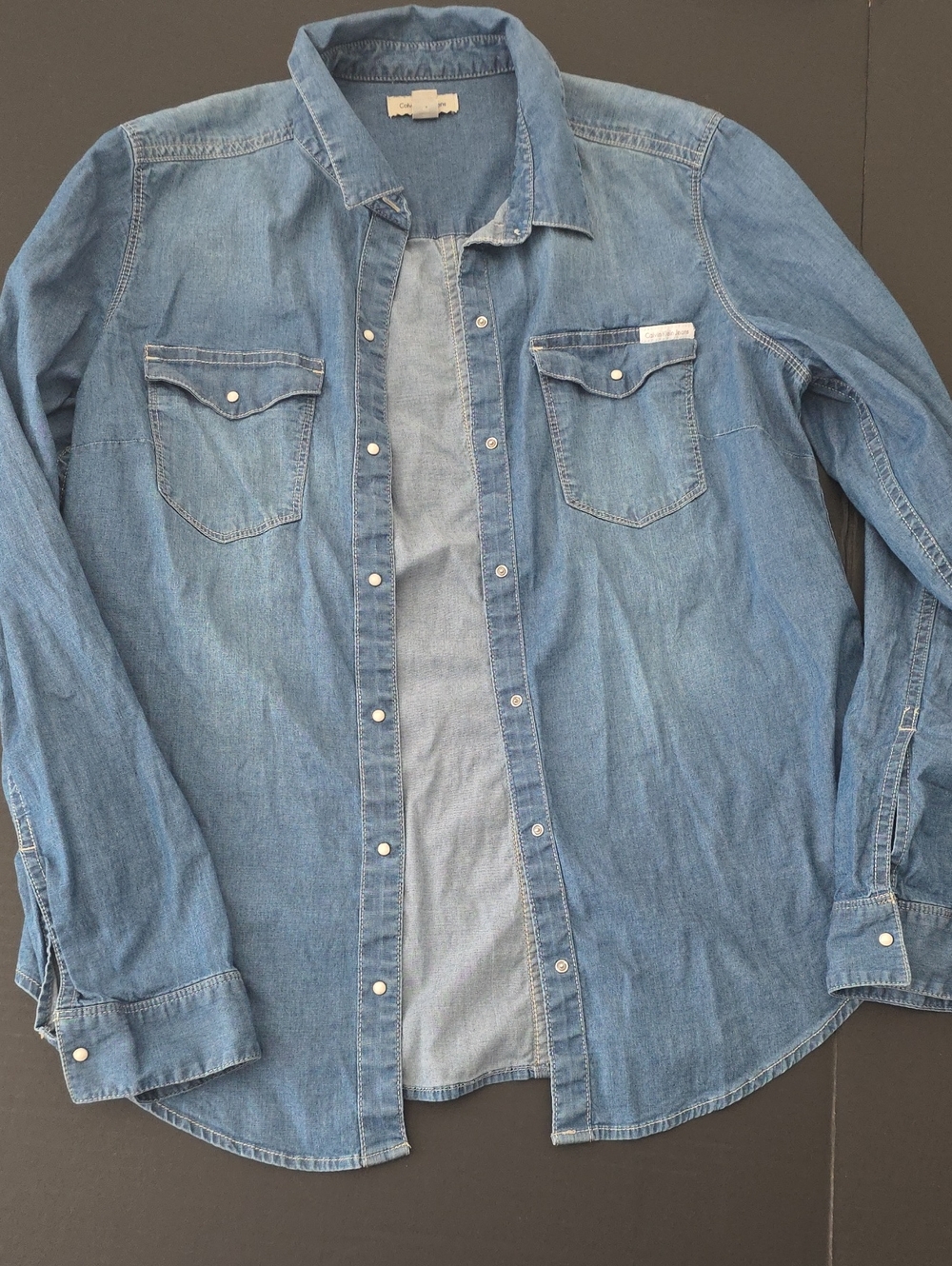 Calvin Klein Women's Chambray Shirt - Blue
